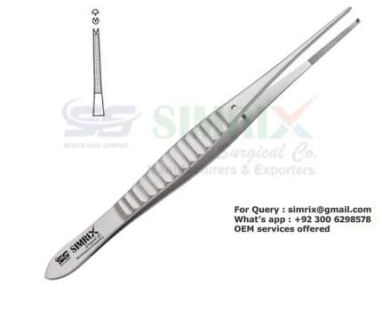 Gillies forceps 2mm 1x2 teeth straight 15 cm