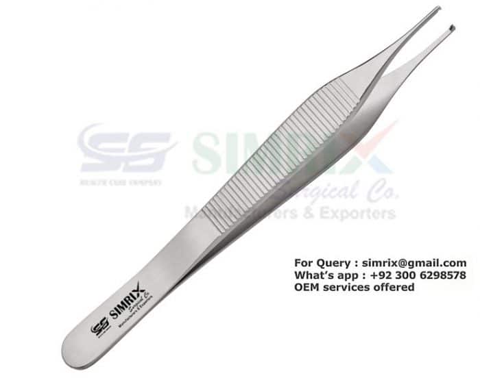 Micro Adson forceps 1x2 teeth straight 12 cm Fine