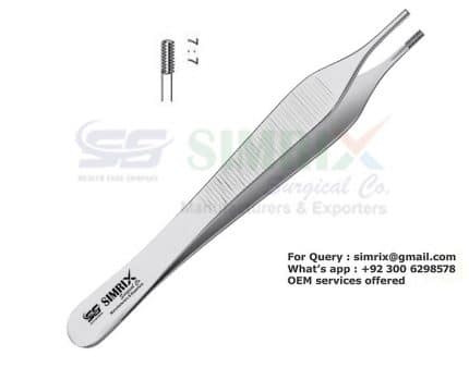 Adson Brown forceps shark teeth straight 12 cm