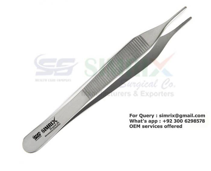 Adson Forceps 12cm Serrated 1.5mm tips TC