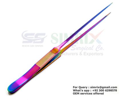 Multi Color Aquarium Tweezers Straight 30cm