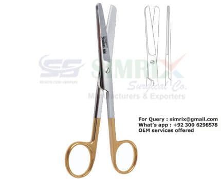 Surgical Operating Scissors Straight Blunt Blunt TC 13cm