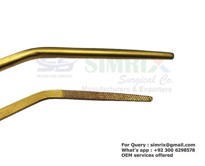 PVD Gold Aquarium Tweezers Curved 30cm