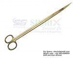 PVD Gold Aquarium Scissors Curved 30cm