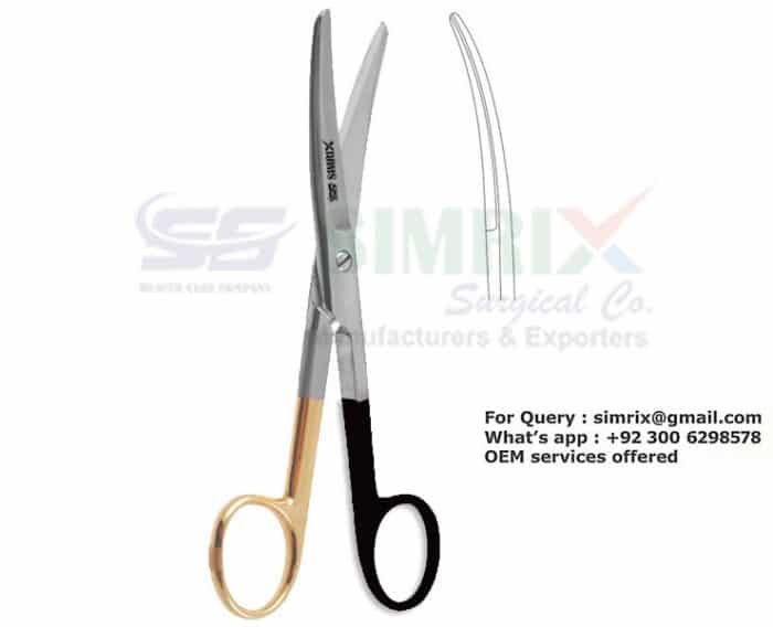 Doyen Abdominal Scissors Curved TC Gold 18cm