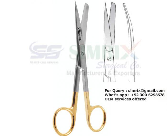 Dressing Scissors Curved Sharp Blunt TC 13cm