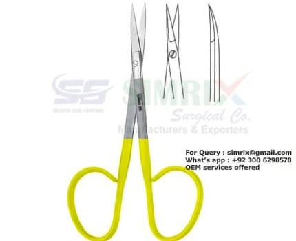 Ribbon Handle Iris Scissor Curved TC 10.5cm