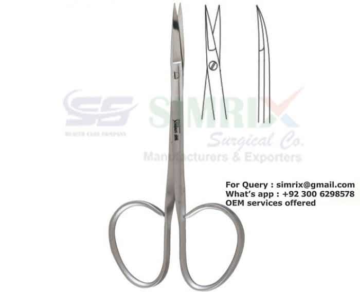 Ribbon Handle Iris Scissor Curved TC 10.5cm