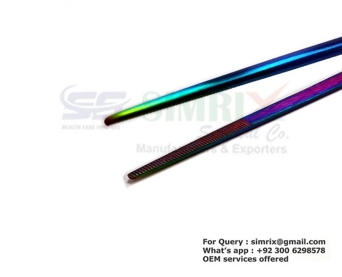 Multi Color Aquarium Tweezers Straight 30cm