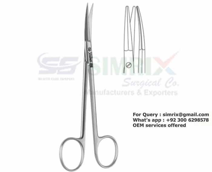 Peck Joseph Plastic Surgery Scissors TC 14cm Curved