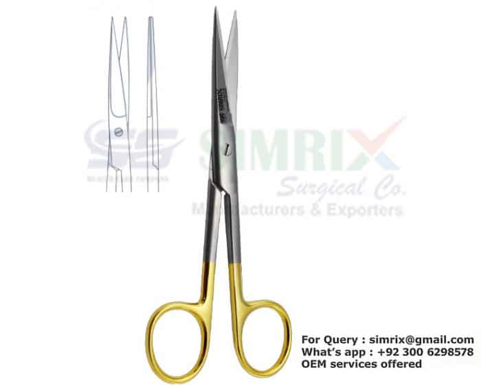 Surgical Operating Scissors Straight Sharp Sharp TC 13cm