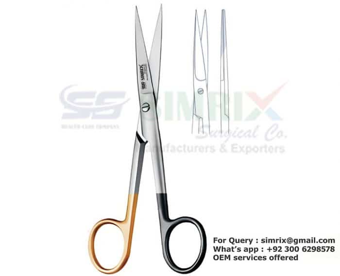 Surgical Operating Scissors Straight Sharp Sharp TC 13cm