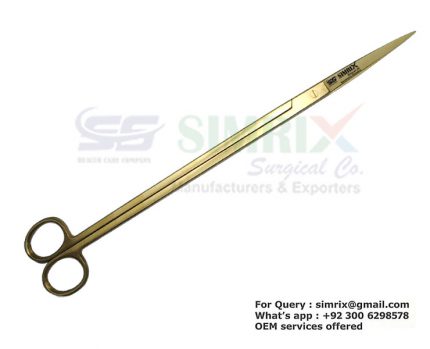 PVD Gold Aquarium Scissors Straight 30cm