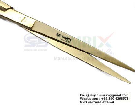 PVD Gold Aquarium Scissors Straight 30cm