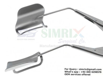 Ginsberg Eye Speculum Flared 15mm upper blades and fenestrated lower blades