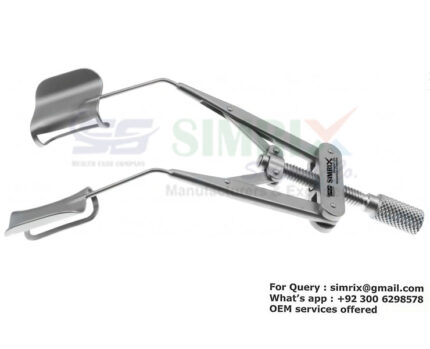 Ginsberg Eye Speculum Flared 15mm upper blades and fenestrated lower blades