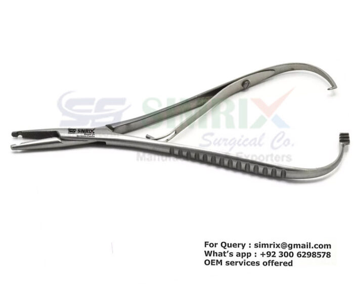 Elastomeric Ligature Placing Forceps with grooves Flacon 140mm